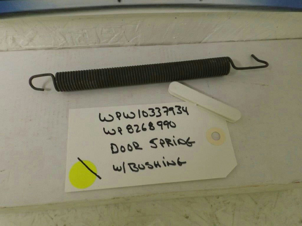 WHIRLPOOL DISHWASHER WPW10337934 W10337934 WP8268990 DOOR SPRING W/BUSHING USED WHIRLPOOL DISHWASHER WPW10337934 W10337934 WP8268990 DOOR SPRING W/BUSHING USED